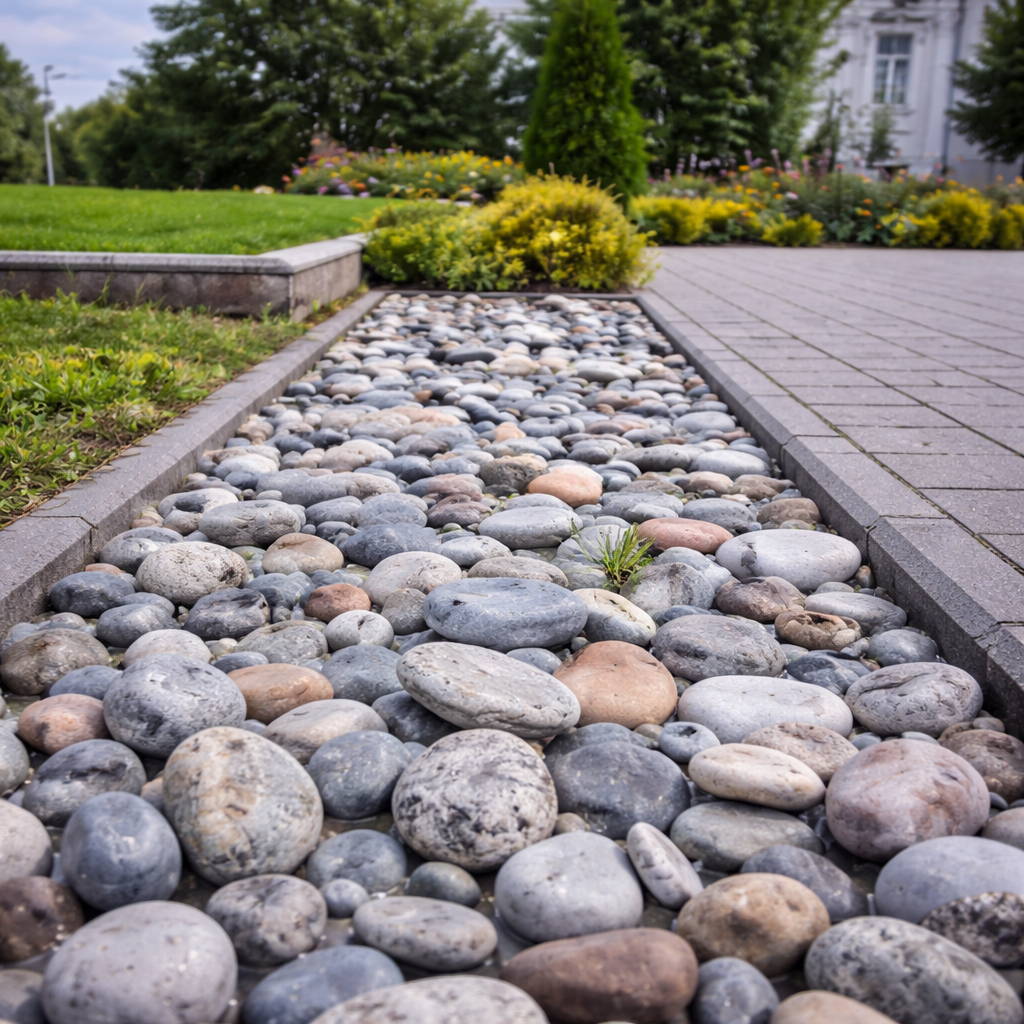 COMMERCIAL USING PEBBLES